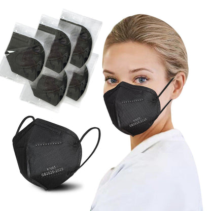 KN95 Face Masks 50 Pcs, 5-Ply Protection Black KN95 Mask - Borje