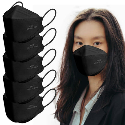 Borje® KN95 Face Masks, 100 Pcs Disposable Face Masks, Black Mask Against PM2.5 from Fire Smoke & Dust Filter Efficiency 95% - Borje