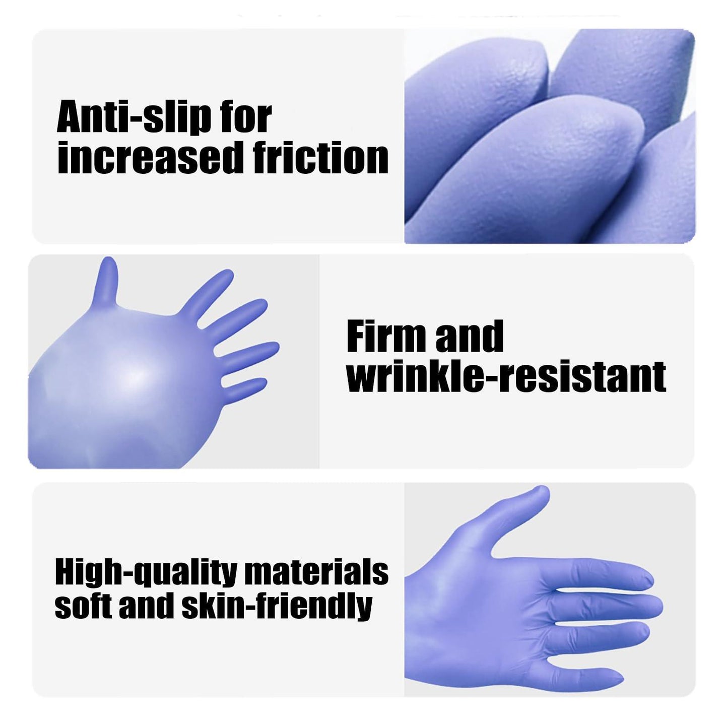 Borje® Nitrile Disposable Gloves, Iris Blue, Latex & Powder-Free, Food Safe, Cleaning Disposable Glove (Case of 1000, 10 Boxes of 100) - Borje