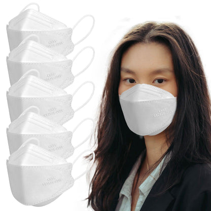 Borje® KN95 Face Masks, 100 Pcs Disposable Face Masks, White Mask Against PM2.5 from Fire Smoke & Dust Filter Efficiency 95% - Borje