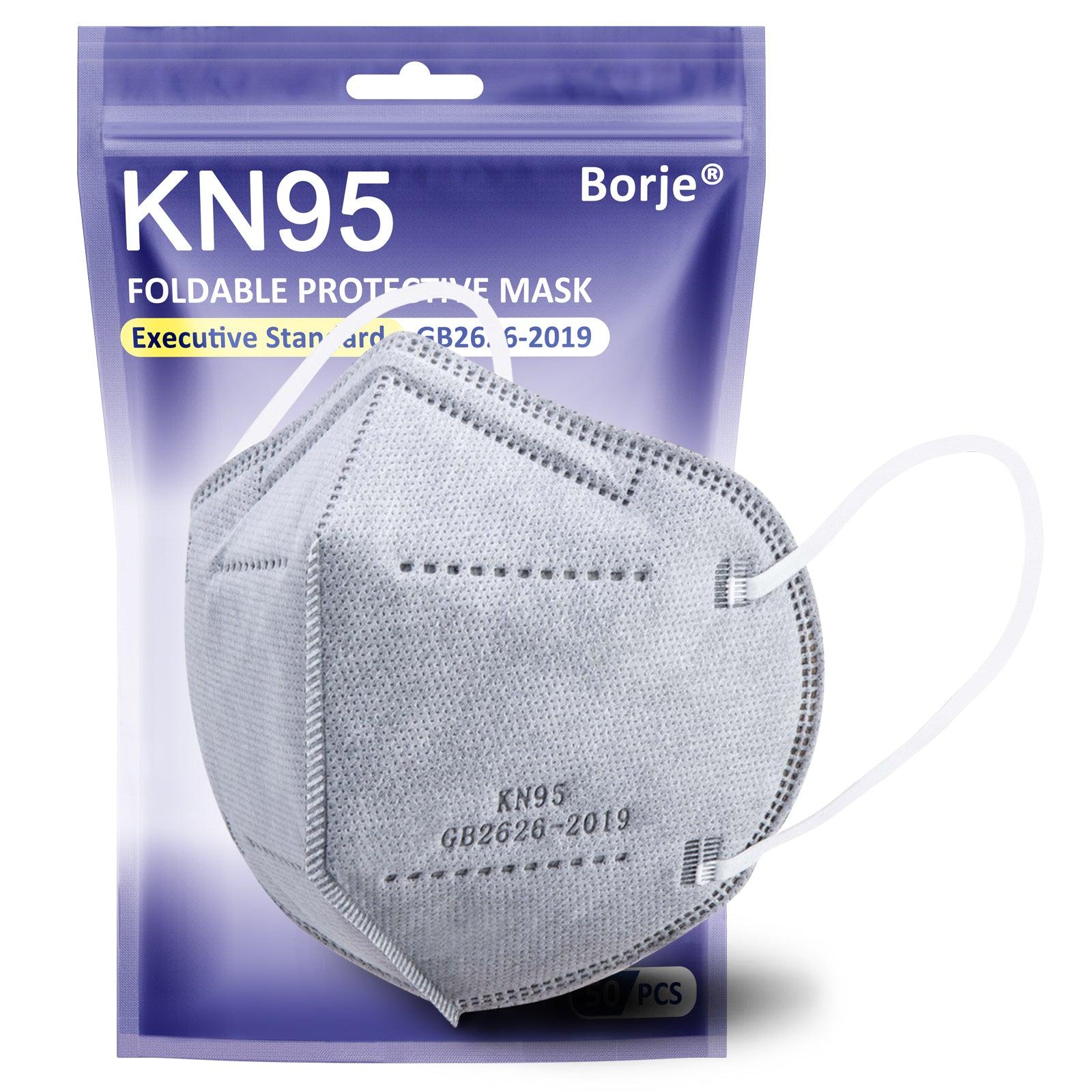 KN95 Face Masks 50 Pcs, 5-Ply Protection Grey KN95 Mask - Borje