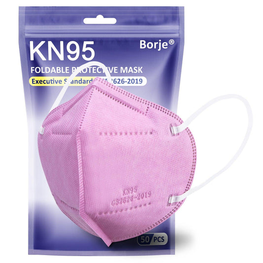 KN95 Face Masks 50 Pcs, 5-Ply Protection Hot Pink KN95 Mask - Borje