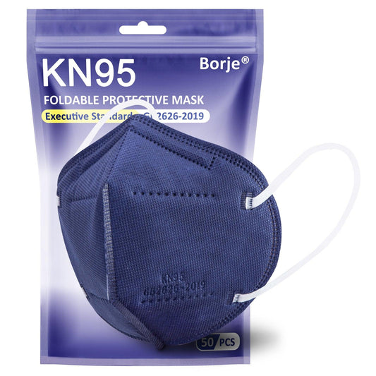 KN95 Face Masks 50 Pcs, 5-Ply Protection Navy KN95 Mask - Borje