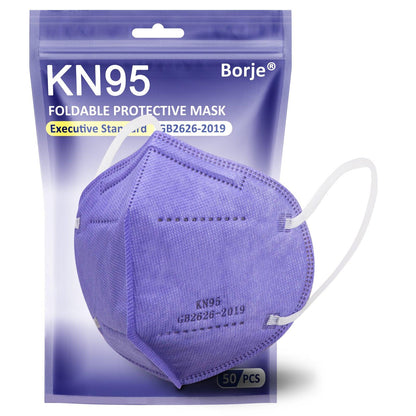 KN95 Face Masks 50 Pcs, 5-Ply Protection Purple KN95 Mask - Borje