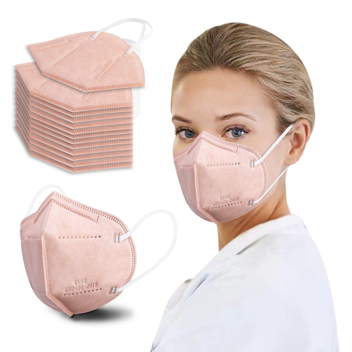 KN95 Face Masks 50 Pcs, 5-Ply Protection Dusty Rose KN95 Mask - Borje