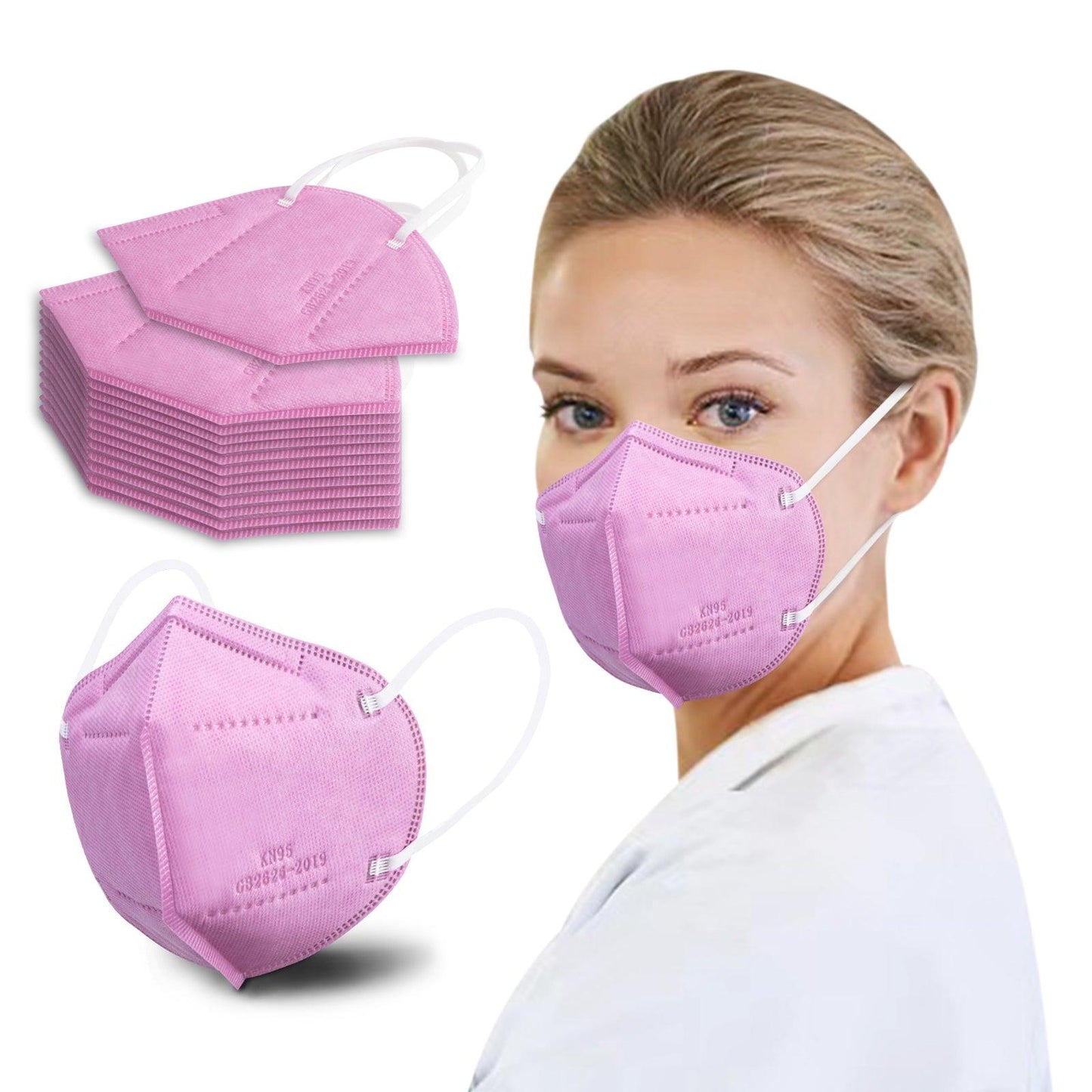 KN95 Face Masks 50 Pcs, 5-Ply Protection Hot Pink KN95 Mask - Borje