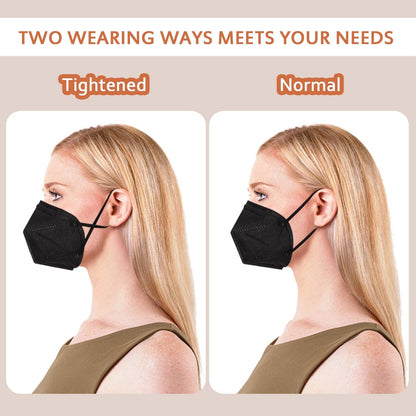 KN95 Face Masks 50 Pcs, 5-Ply Protection Black KN95 Mask - Borje