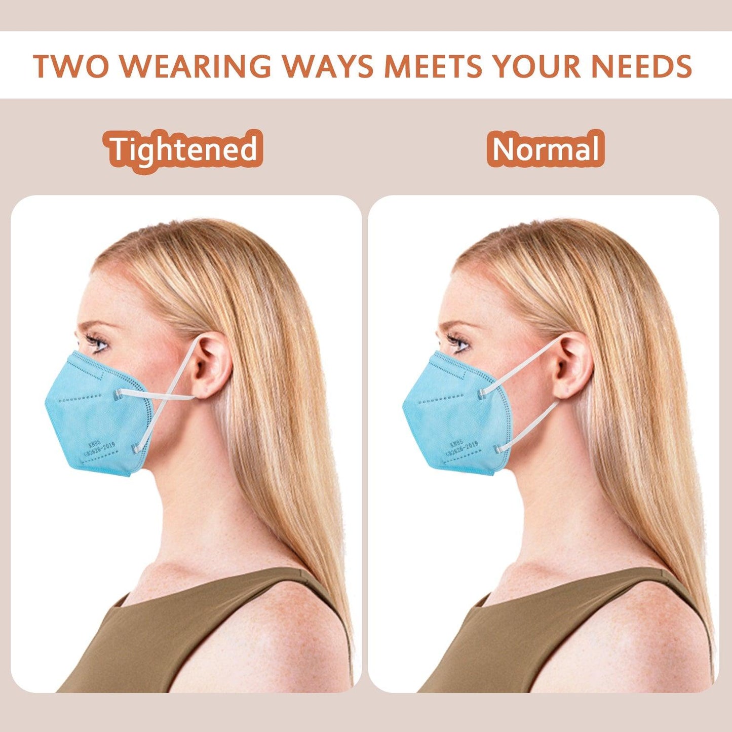 KN95 Face Masks 50 Pcs, 5-Ply Protection Blue KN95 Mask - Borje