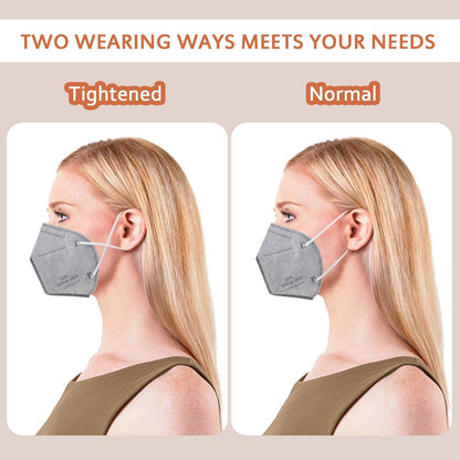 KN95 Face Masks 50 Pcs, 5-Ply Protection Grey KN95 Mask - Borje