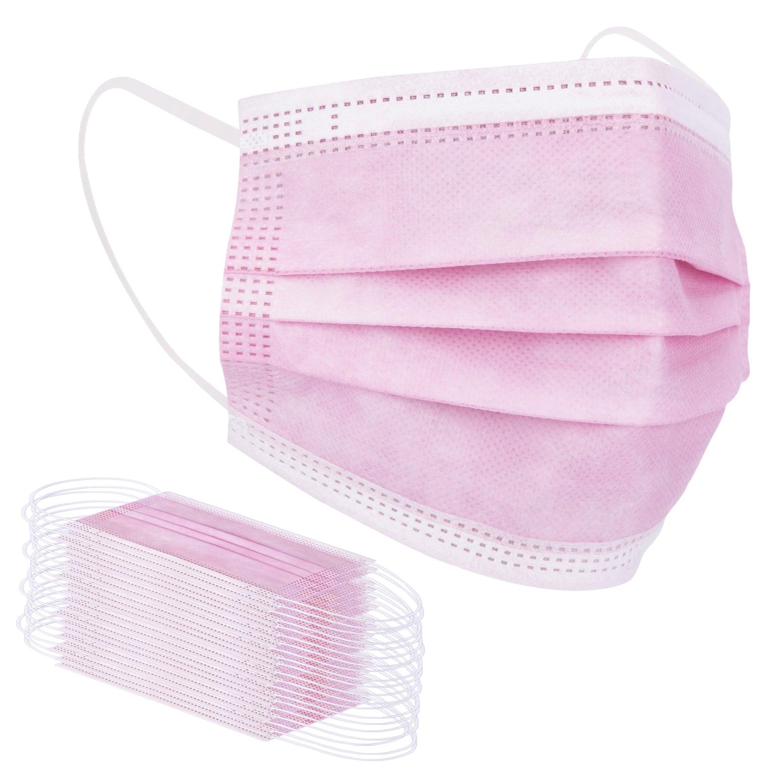 Borje® Pink Disposable Face Mask 100 Pcs Pink Face Masks 3 Ply Protection Masks - Borje